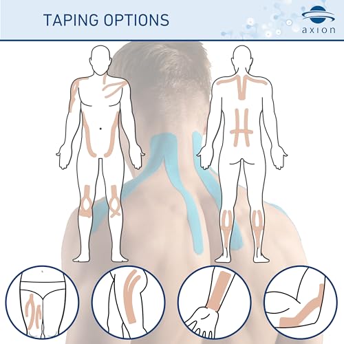Kinesiology Tape Uncut | 2 Beige Rolls of Athletic Sports Tape | 16ft Length and 2'' Width per Roll | Waterproof • Skin-Friendly • Elastic | Ideal for Sports | axion - color: Beige / 2 Rolls