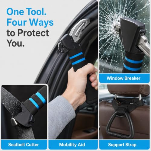 SlimStar Car Door Handle Assist Kit for Seniors, Handle + 2 Straps