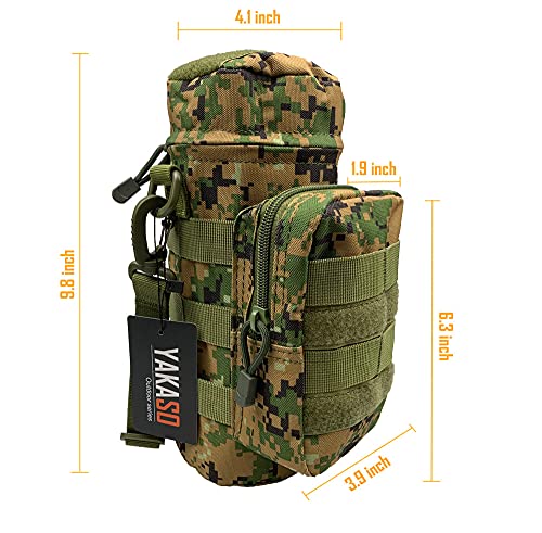 Tactical Molle Water Bottle Holder Pouch Hydration Carrier Bag Tactical EDC Water Bottle Carrier with Detachable Shoulder Strap for Hiking Camping Outdoor Sport Travel - color: Jungle Digital