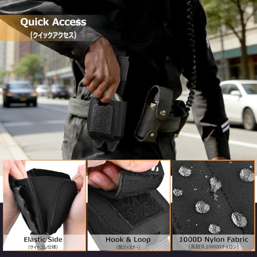 Azarxis Tactical Mini Belt Pouches, Multi-Purpose Small Battery Case Compact Utility EDC Card Slot Holder Waist Bags Military Molle Pack Sundries Storage Pack - color: #02 Black - Style C