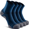 Quarter Compression Socks for Men Women, Cushioned Running Hiking Socks - color: Harbour Blue (4 Pairs), size: X-Large