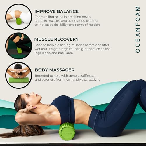 Oceanfoam Tidal Roller - Massage Foam Roller for Exercise (Algae Green) - color: Algae Green
