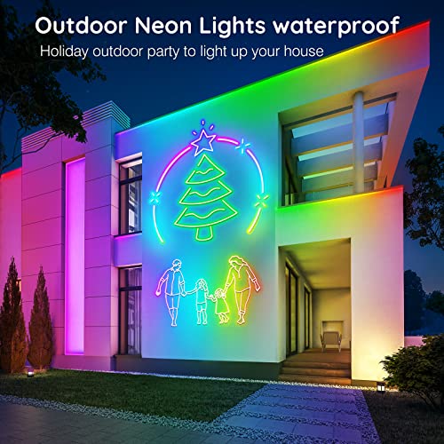 AILBTON 20Ft Neon Rope Lights,Flexible Led Rope Lights Control with App/Remote,Multiple Modes Music Sync Gaming RGB Led Neon Lights for Bedroom Outdoor - size: 20FT