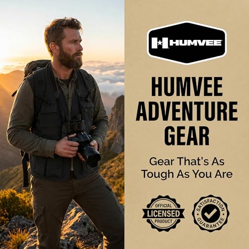 Humvee Utility Vest with 21 Pockets -Travel, Safari, Hunting, Camping, 100% Cotton, Tactical Jacket for Men & Women - color: Black, size: Medium