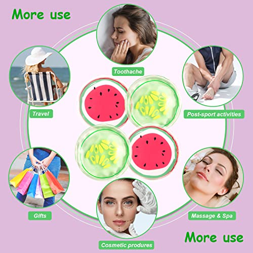 Hot and Cold Eye Pads, Reusable Eye Patches - color: Watermelons+cucumbers