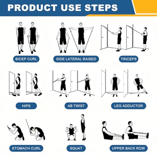 Resistance Bands for Working Out - color: Yellow/Red/Black/Purple, Green/Blue/Yellow/Red/Black