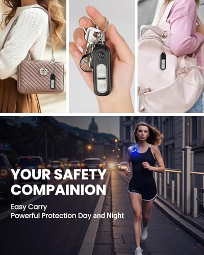 ELECPOW 130 dB Personal Alarms,Key Chain & Wearable Clip Alarm for Women Self Defense,Running & Travel Rape Alarm for Women Loud for College Girls Kids Extra Loud Siren -3 Strobe Lights