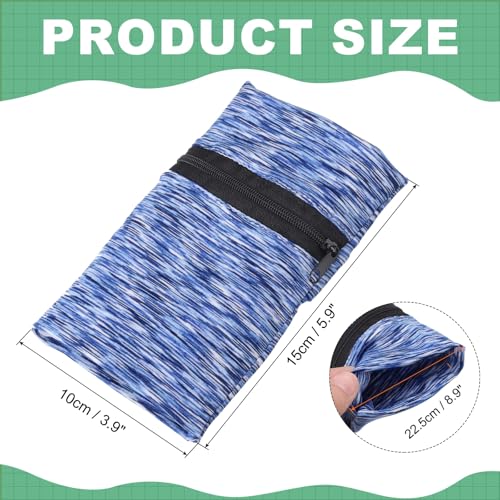 uxcell Wrist Pouch Wrist Wallet Sports Wristband Wallet with Zipper Pocket for Running Jogging Hiking - color: Blue