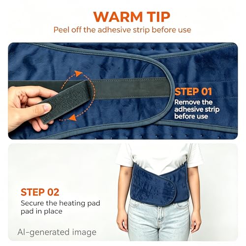 IGXHAVIZ Electric Heating Pad with Adjustable Belt - color: Blue