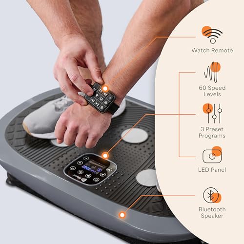 Lifepro Rumblex 4D Vibration Plate Exercise Machine with 7 Training Modes - color: Gray, size: Plus