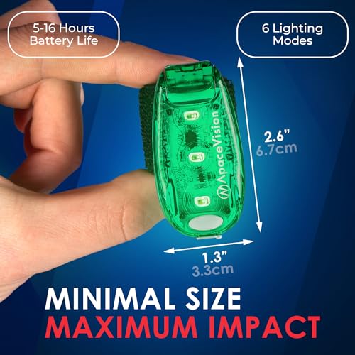 EverLightFX USB Rechargeable LED Safety Light 2 Pack, Clip On Strobe Light - color: Green
