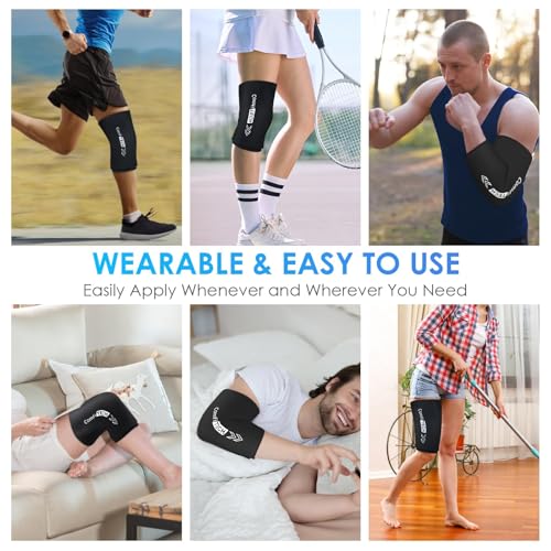 ComfiTECH Reusable Knee Ice Pack Wrap, Flexible Cold Gel Sleeve, M, 2 Pack - size: Medium