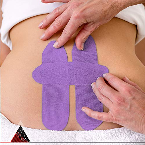 Original Kinesiology Athletic Tape. Professional Sports Tape for Ankle Wrist Knee Shoulder Muscles Joints. Latex Free, Waterproof, Stretchy, and Gentle on Skin. Up to 115 ft/Roll - color: Black - Precut
