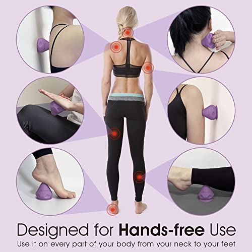 Solacium Mountable Massage Therapy Tool - Multi-Surface Suction Cup Wall Massage Tool for Sore Muscles, Myofascial Release, Stress Relief, Trigger Point and Deep Tissue Massage (Purple) - color: Purple