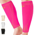 Copper Calf Compression Sleeves for Men Women, Shin Splint Relief, Grip - color: Pink, size: Medium