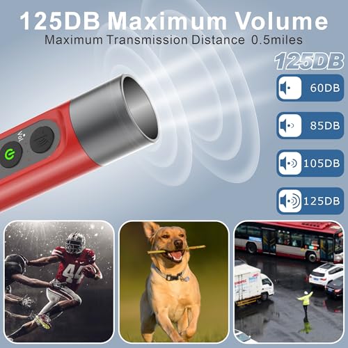 Electronic Whistle Highest IPX5 Maximum Sound 125db Battery 1000mAh Blue for Coaches Teacher, Sports Whistle - color: Red