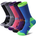 FNOVCO Women's Hiking Walking Running Crew Socks Thick Cushioned Athletic Compression Socks 5 Pairs - color: 5 Pairs Multicolor 01, size: 5-8