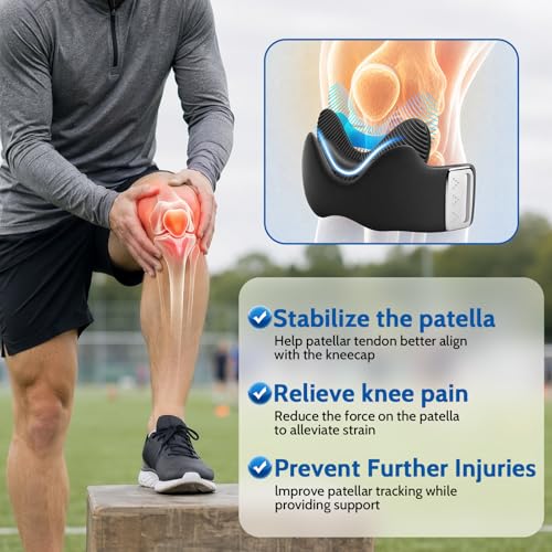 Silicone Patellar Tendon Support Strap, 2 Pack Knee Strap for Knee Pain Relief, Adjustable Knee Patella Band Strap for Tendonitis, Running, Squats