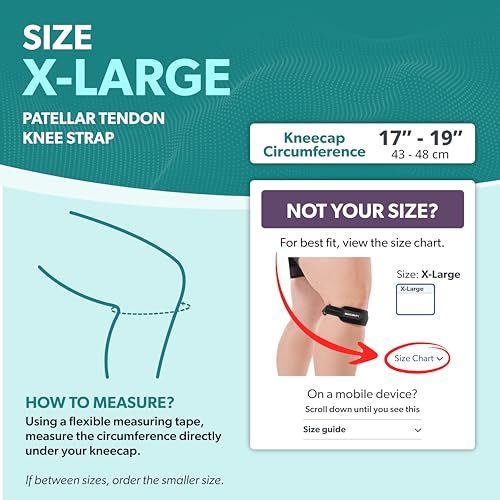 BraceAbility Patellar Tendon Support Strap - Knee Stabilizer Brace with Adjustable Band for Patella Tendonitis, Osgood Schlatter, Soccer, Basketball, Running, Jumper's Knee, Tennis, Volleyball (XL) - size: X-Large