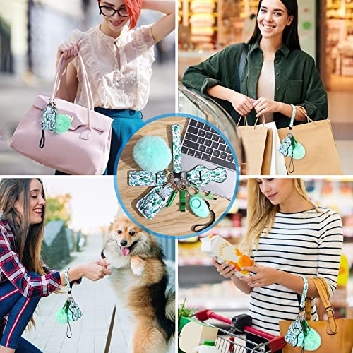 AMIR Safety Keychain Set for Women and Kids, 10 Pcs Safety Keychain Accessories with Sound Personal Alarm, Whistle and Pom - color: Green
