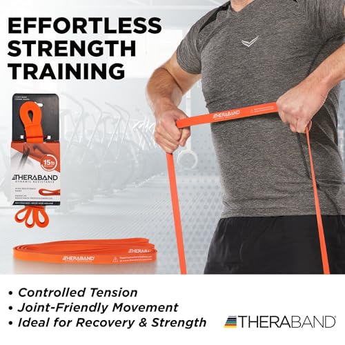 THERABAND High Resistance Band, Exercise, Physical Therapy, 15 lb, Red - size: Light (15 lbs)