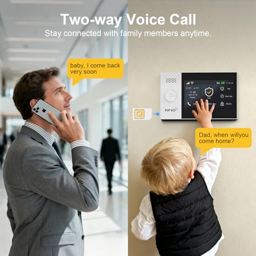 Alarm System for Home Security 24Pcs WiFi+GSM/4G Home Alarm System - color: Gray & White