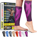 BLITZU Calf Compression Sleeves, Footless Compression Socks for Men & Women - color: Purple, size: Large/X-Large