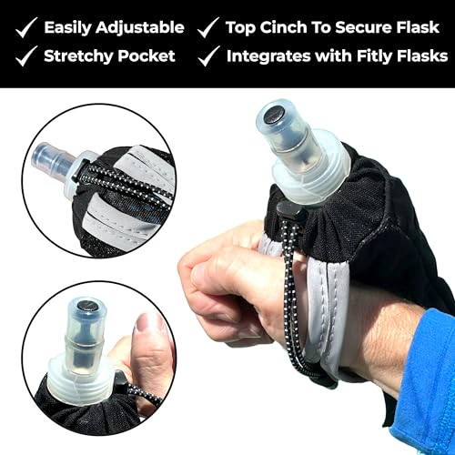 FITLY Handheld Running Water Bottle with Strap, 350ml Soft Flask