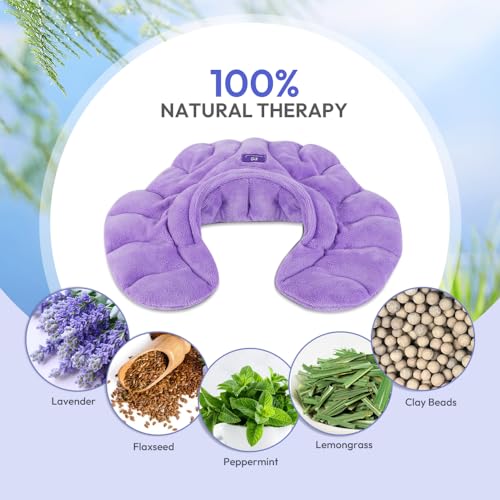 Microwavable Heat Pad for Neck and Shoulders, Warm Compress Wrap, Purple - color: Heat Pad02 -Purple