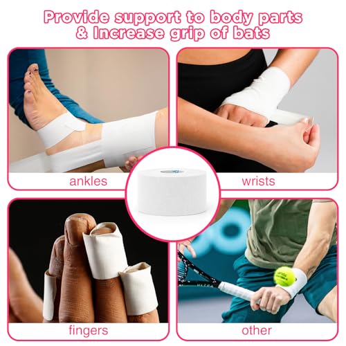 OK TAPE Athletic Sports Tape 4 Packs 32.8ft Per Roll White Strong Adhesion - color: White, size: 1.5" x 11yards - 4 Rolls