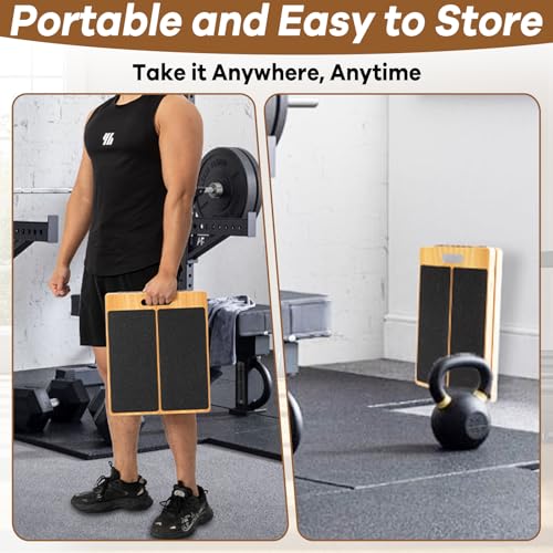 StrongTek 13" Large Yoga Foam Wedges (Pair) & Adjustable Wooden Slant Board Bundle – Ideal for Calf Stretch, Physical Therapy, and Stability Exercises