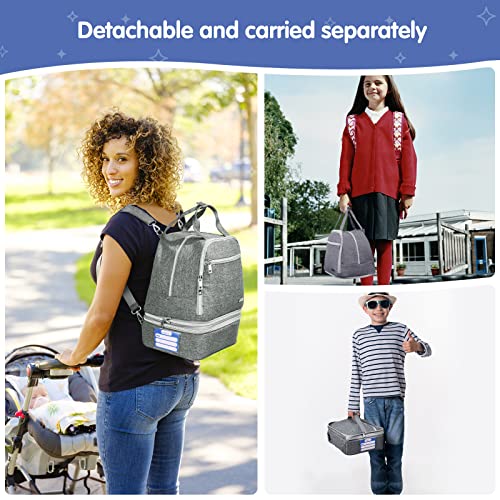 Derbiedersinn Breast Pump Bag, Compatible with Spectra Pumps, Insulated Carrying Case with Cooler for Milk Storage, Travel, Work, Daycare, Grey - color: Grey