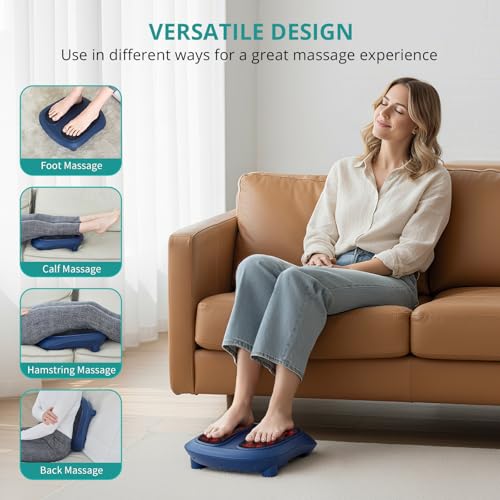 Nekteck Shiatsu Foot Massager with Heat for Neuropathy, Plantar Fasciitis - color: Blue