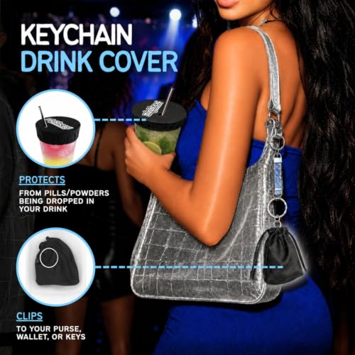 Nightcap Drink Cover Keychain, Portable Anti Drink Spiking Protector, Reusable Cup Shield for Bars, Festivals & Travel, Hidden Safety Cover for Women, Fits Most Cups & Glasses, As Seen on Shark Tank - style: 1 Pack