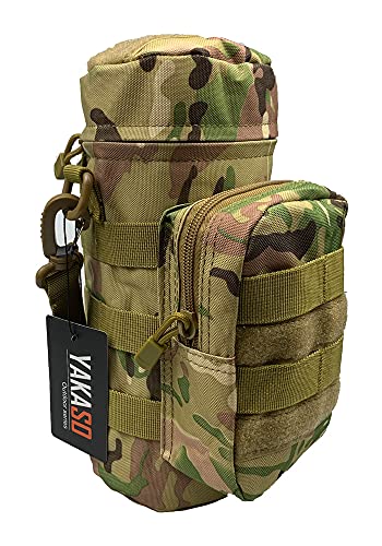 Tactical Molle Water Bottle Holder Pouch Hydration Carrier Bag Tactical EDC Water Bottle Carrier with Detachable Shoulder Strap for Hiking Camping Outdoor Sport Travel - color: CP