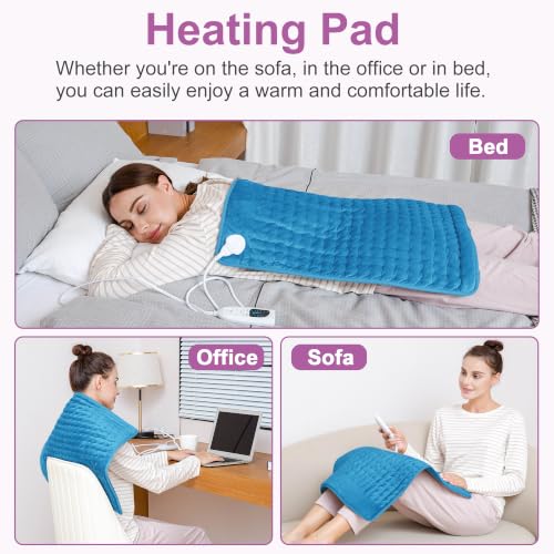 Heating Pad,Electric Heating Pad,Heating Pad for Back (Blue, 24"x20") - color: Blue, size: 24x20 Inch