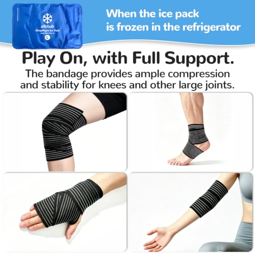 Hands-Free Ice Pack for Injuries Reusable, 10"×16" Flexible Cold Therapy - size: Hands-free L