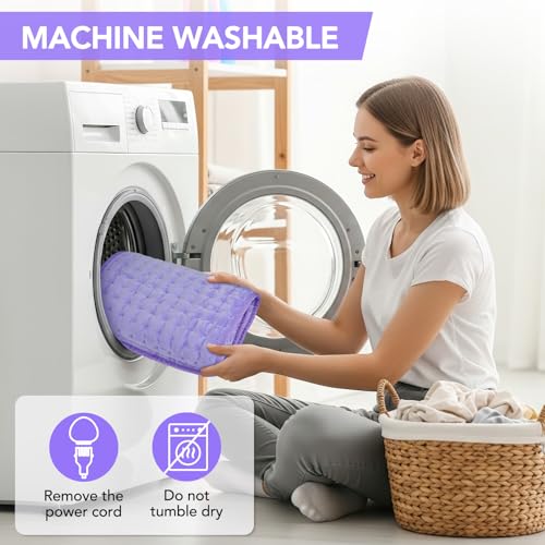 Heating Pad for Back Pain Relief - 24"x12" Electric Heating Pad - size: 12"X 24"-Purple