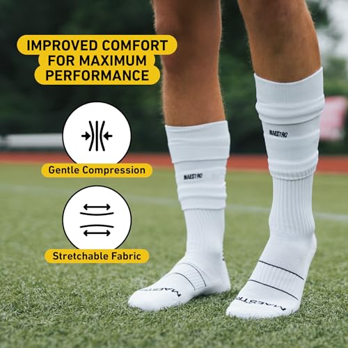 Maestro Leg Sleeves - Calf Compression Sleeves for Men & Boys - color: White, size: Large