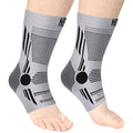 NEENCA Foot & Ankle Brace Socks for Sprained-Ankle Compression Sleeves Set - color: Grey, size: Large