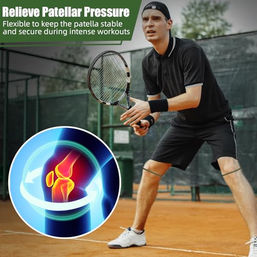Foilswirl Patella Knee Band Basketball Knee Strap,2,Army Green,M - color: Army Green, size: M