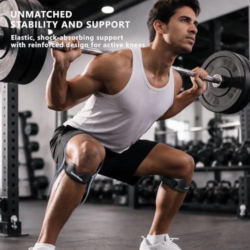 Patellar Tendon Support Strap 2 Pack,Knee Brace for Women Men.Built-in Meniscus Protection Bar, Offers Relief from Meniscus Tear and Knee Pain.Patella Stabilizer Knee Brace for Running, Basketball, Jumpers Knee, Tennis, Volleyball & Squats.