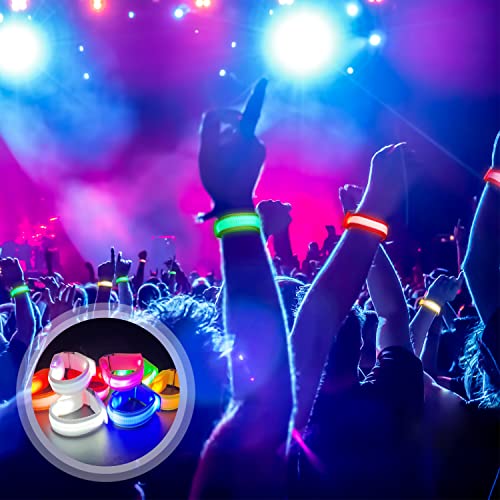 M.best 32pcs LED Light Up Bracelets Glow Flashing Wristbands Glow in The Dark Party Supplies for Wedding, Raves, Concert, Camping,Sporting Events, Party - color: 32pcs Multicolor