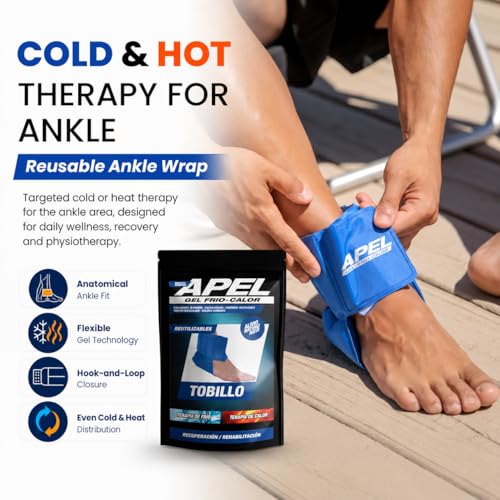 APEL Gel Cold & Hot Ankle Gel Pack, Reusable Wrap, Flexible Compress Relief