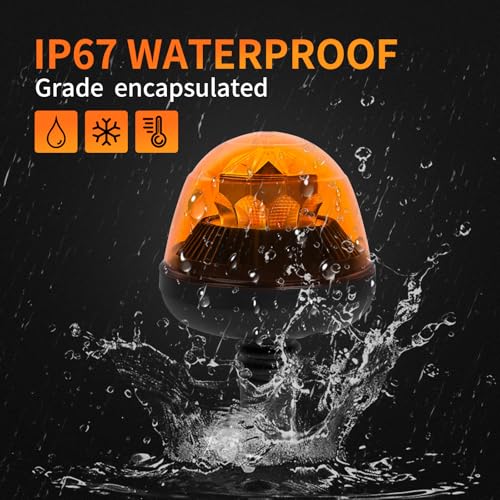 Amber LED Rotating Beacon Light 7 Flashing Modes Warning Light - color: Style 5