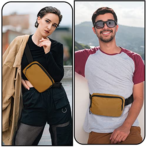 Amazerbst Belt Bag, Fanny Pack, Everywhere Belt Bag,40 Inch Adjustable Strap,for Women and Men,Waterproof - color: Dark Brown