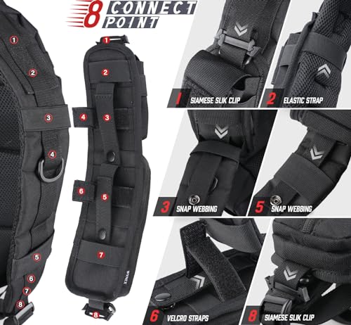 WYNEX Molle Backpack Shoulder Strap Pouches of Water Bottle Pouch Version - color: Black