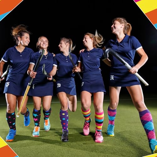 Janmercy 5 Pairs Calf Compression Sleeve Women Footless Compression Socks Support Elastic Leg Sleeve for Runners Nurse Athletic Pregnant