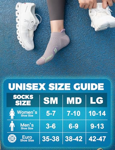Juclise Women's No Show Compression Running Socks, 3 Pairs - color: Bright Lilac+aqua Black+light Grey, size: Small