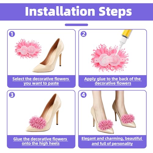 16 Pcs 3D Flower Shoe Clips, 8 Colors Flowers Shoe Buckles